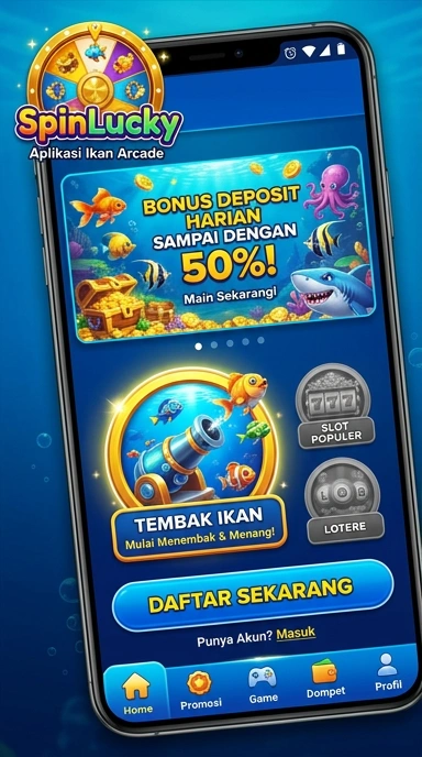 Layar utama spinlucky — antarmuka bersih setelah instalasi